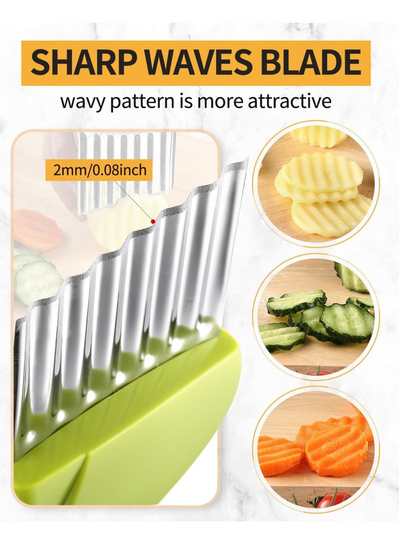 French Fry Slicer & Wavy Chopper – Crinkle Cutter for Fruits and Vegetables with Ergonomic Handle - Image 3